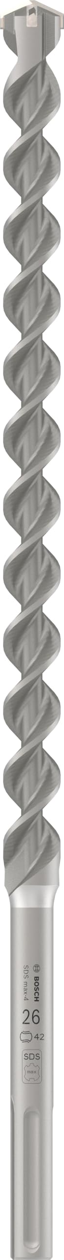 Bosch 1 x Drill Bit for Pro SDS Max-4 Hammer Drill Bit (for Reinforced Concrete, Concrete Block, Diameter 26 mm, Professional Rotary Hammer), white