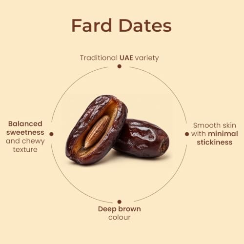Image of Bolas UAE Fard Dates 500g | Soft & Smooth Khajur /Khajoor | Mild Sweetness | Naturally Low-Fat | No Added Sugar | No Preservatives | Rich in Fibre | Dry Fruits