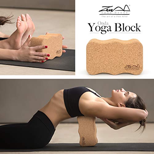 Zen Yoga Wedge Onda Yoga Blöcke aus Naturkork 100% natürlich, für Anfänger und Profis, Yoga, Pilates, Unterricht, Heimübung, Fitness, Rutschfester Griff, Umweltfreundlich Kork - Image 8