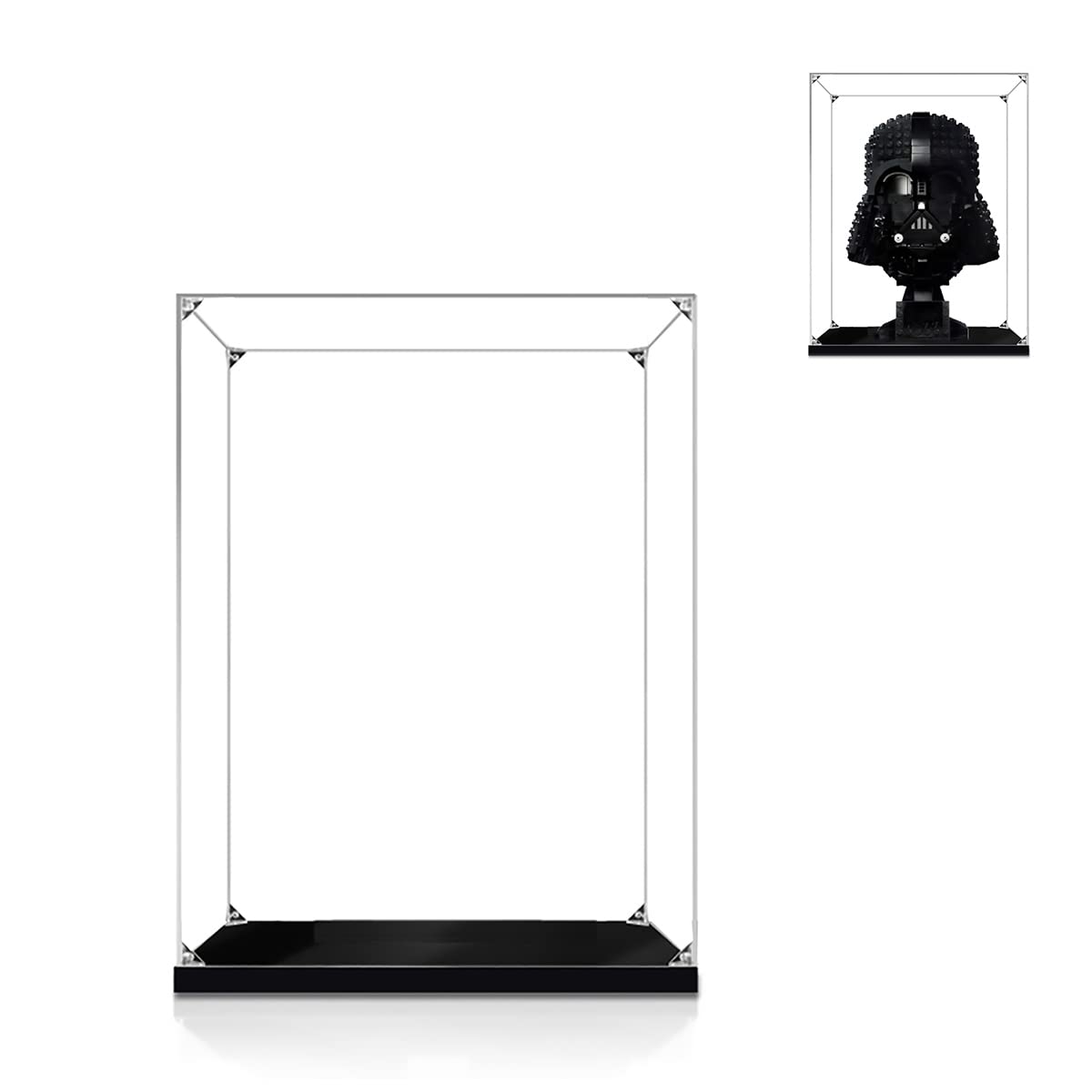 Hosdiy Acrylic Display Case compatible with Lego Helmet (Darth Vader) 75304 - Showcase (Only Display Case, No Building Set)