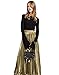 Milya Damen Lang A-Linie Plisseerock Maxi Faltenrock Blingbling L Gold Maxi günstig Kaufen-Milya Damen Lang A-Linie Plisseerock Maxi Faltenrock Blingbling L Gold