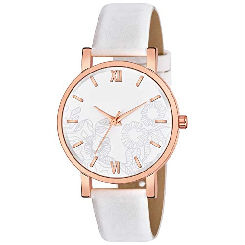 Image of Multicolor Flower Dial Leather Strap Gifts for Women Formal Girl's and Women's Watch Women's Analog Combo Watch for Women (Pack of 4)