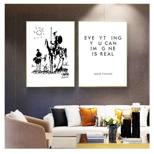 Impression sur toile Picasso Don Quichotte affiche 60x90