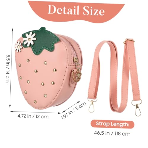 Gatuida Children's Strawberry Crossbody Bag Lightweight Single Shoulder Coin Purse for Girls Simple Fashion Wallet for Daily Use2