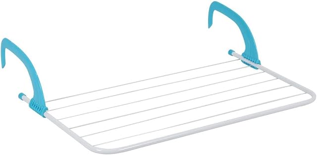 Invero Folding Compact 5 Bar Radiator Drying Rack Rail Holder - Indoor Laundry Clothes Towel Dryer Airer with Adjustable Arms