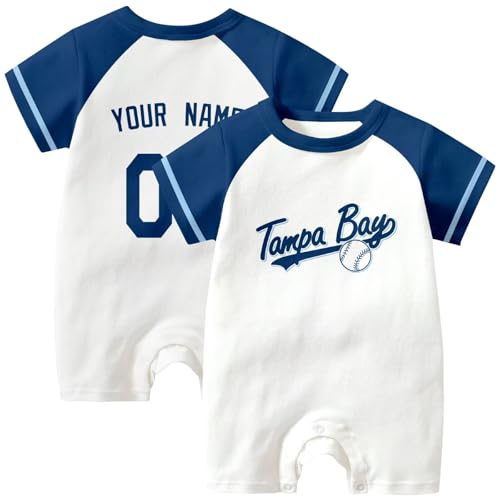 Image of KREDE Baby Clothes Unisex Bodysuit White Custom Name Number for Baby Boys