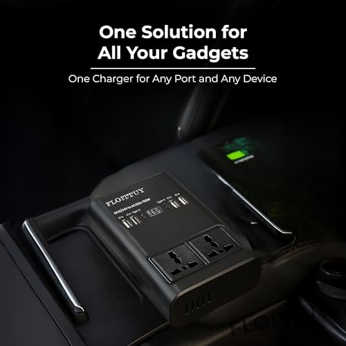 Image of Portable Car Power Inverter /Laptop Charger with LED Display | Car Socket to Plug Adapter | 12V DC to 220V AC Socket Converter | 4 USB+2 3Pin Plug+2 Type-C for Laptop,Mobile,Other(1)