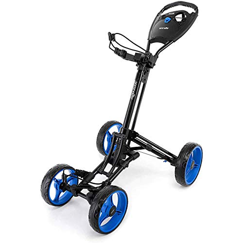 SereneLife 4-Wheel Golf Push Cart – Lightweight, Easy to Use & Fold,...