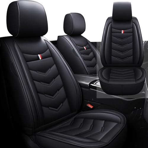 Image of Car Seat Cover 2 Seats for Nissan 370Z 2009-2020, Durable Wear Resistant Waterproof Vehicle Cushion Covers, Breathable No Odor Premium Leather Vehicle Seat Covers.(Standard,Black)