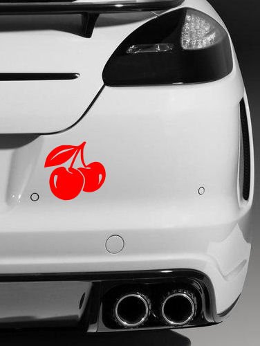 2 x Cherry, Quality vinyl JDM car stickers/Decals (Red)