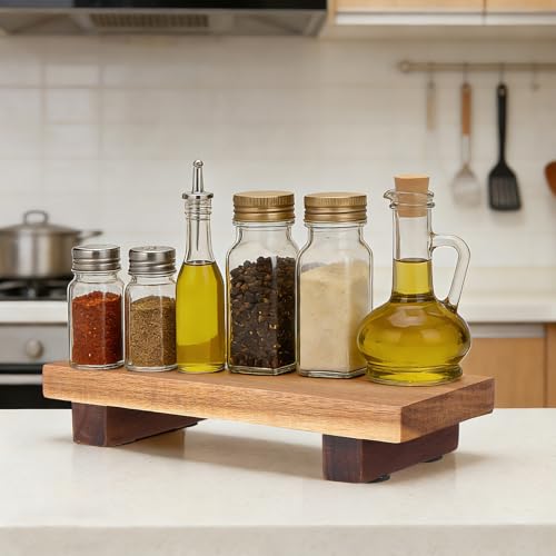 Rangement savonnette et accessoires en bois rectangulaire pour évier rustique