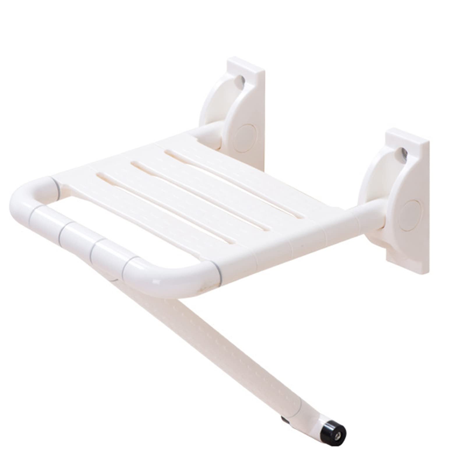 Taburete Plegable for Entrada, Taburete Plegable de Pared, Banco de Ducha, Asiento Plegable con Patas de Apoyo, for Ducha Interior.(White)