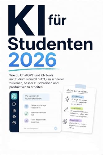 KI für Studenten 2026: Wie du ChatGPT und KI-Tools im Studium sinnvoll nutzt, um schneller zu lernen, besser zu schreiben und produktiver zu arbeiten (KI für Anfänger 3)