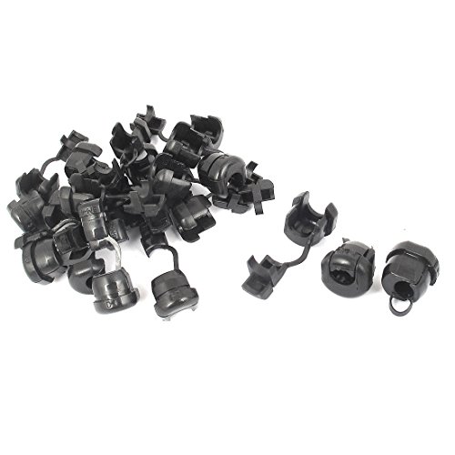 Aexit 20 Stk Musikinstrumente & DJ-Equipment 6 N-4 Schwarz Nylon Zugentlastung Buchse Verkabelung Beschützer für 7,6 Musizier-Zubehör mm Kabel