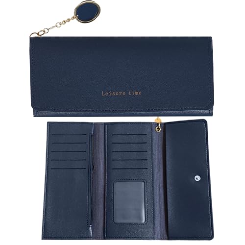 Image of Kraptick Women's Wallet -Excepational Quality Compact Purse Clutch Wallet for Women, Stylish Card Coin Holder, Debit Card Holder, Money Organizer and Travel Wallet for Women with 14 Slots-(Blue)