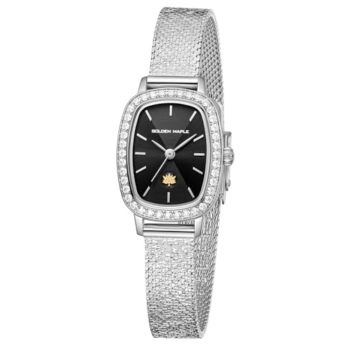 Image of GOLDEN MAPLE Watches for Women, Dainty Gold Watch with Small Stainless Steel Case, Quartz Movement and Water Resistant, Adjustable Mesh Band