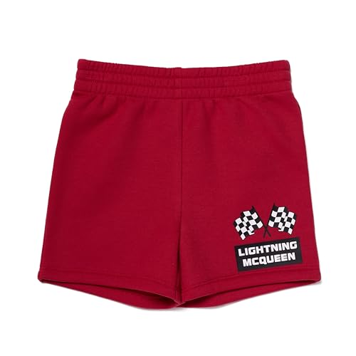 Image of Disney Pixar Cars Lenticular Lightning McQueen Toddler Outfit for Boys, 2 Piece T-Shirt & Fleece Shorts Set