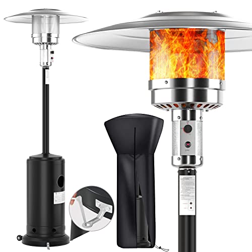 Outdoor Propane Heater Patio Heater - 48000 BTU Space Heater Patio Heaters for Outdoor Use, Stand-Up Anti-Tilt With Wheels and Covers Heater,Garden Party Commercial