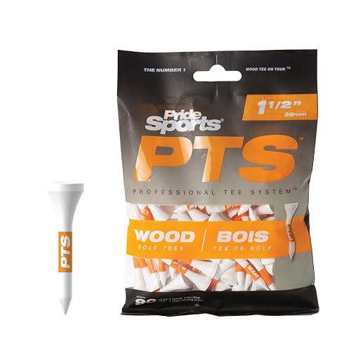 Pride Golf Tee Herren Stück Pride PTS Wooden Tees 1.1 1/2 Bag of 90, Orange-orange, 38 mm
