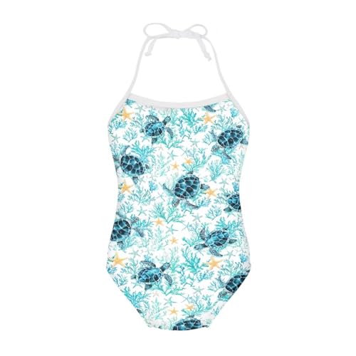 Image of ELEQIN Cartoon Animal Cute Girls One Piece Swimsuit Adjustable Swimwear for 3Y-10Y