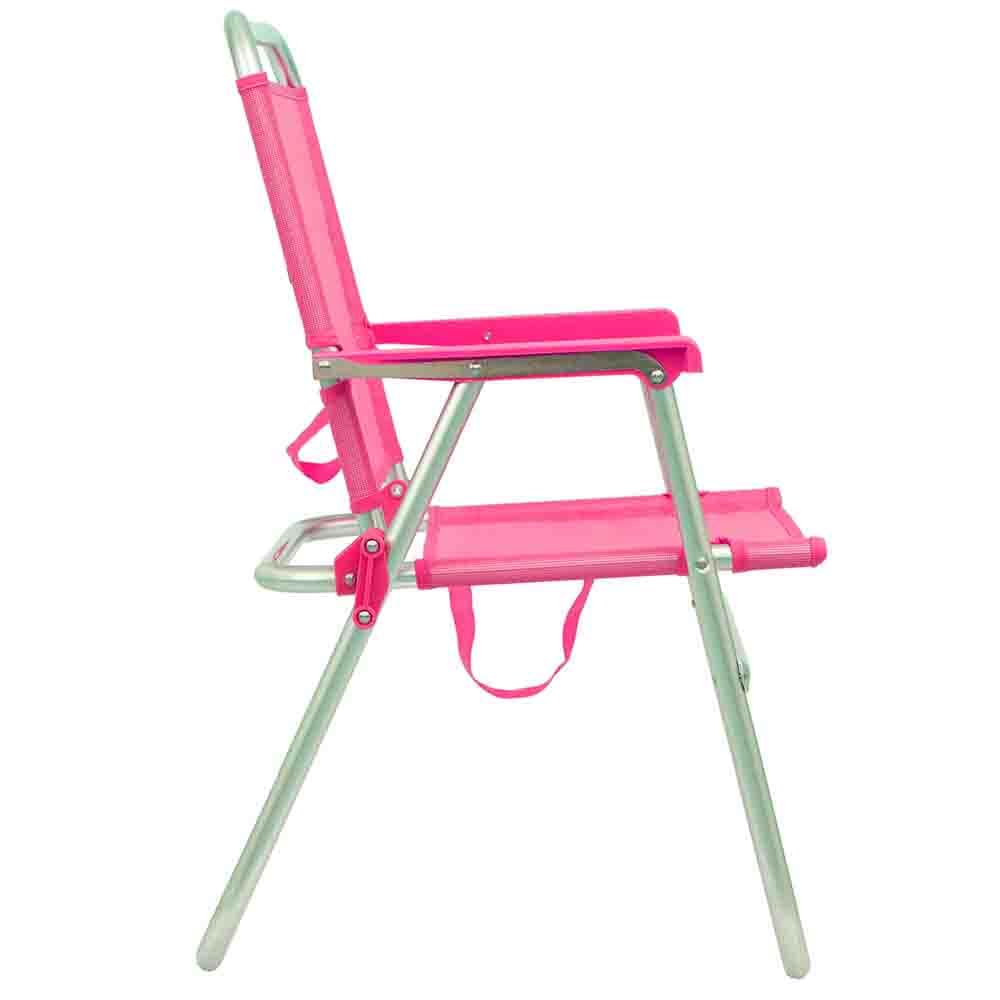 LOLAhome Silla de Playa Fija Plegable de Aluminio y textileno Rosa de 55x43x75 cm