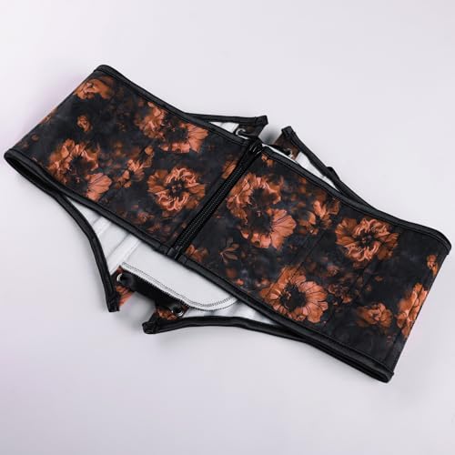 Image of Scarlet Darkness Corset Belt for Women Floral Lace Up Boned Underbust Corset Waist Belts