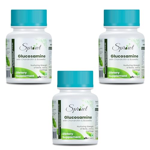 Sprowt Joint Support Supplement with Glucosamine 1600mg Per Serving with Chondroitin, Boswellia, Turmeric & Ginger (Pack of 3) Sprowt Joint Support Supplement with Glucosamine 1600mg Per Serving with Chondroitin, Boswellia, Turmeric & Ginger (Pack of 3)