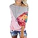 MFUIAUN T-Shirt Donna Sciolto Splicing Colore Contrasto Stampa Casual Bluse Donna Un Lato dalla Spalla Manica Pipistrello Primavera Estate Camicetta Donna B-002 XL