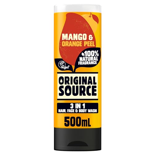 Original Source Mens 3in1 Mango & Orange Peel Shower Gel, 100 Percent Natural Fragrance, Vegan, Cruelty Free, Paraben Free - Image 2