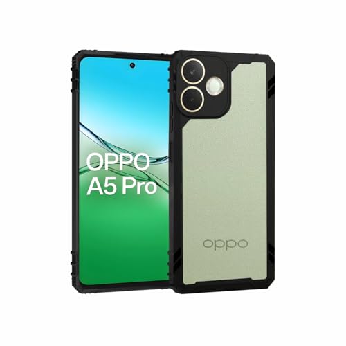 Image of AIBEX Crystal Clear Back Cover Case for Oppo A5 Pro 5G | 360 Protection | Shockproof | Transparent Non-Yellowing Back Case | Slim & Stylish (PC + TPU Bumper)