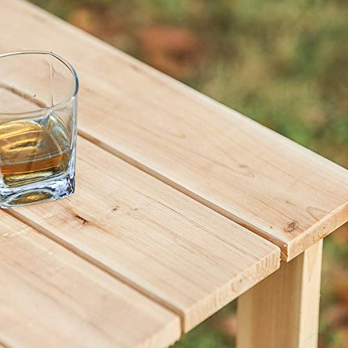 Patiofestival Outdoor Coffee Table Buffet Bar Storage Console Patio Furniture With 2-Shelf Storage Organizer,Rectangular Adirondack Side Table W/Natural Finish #TOP3