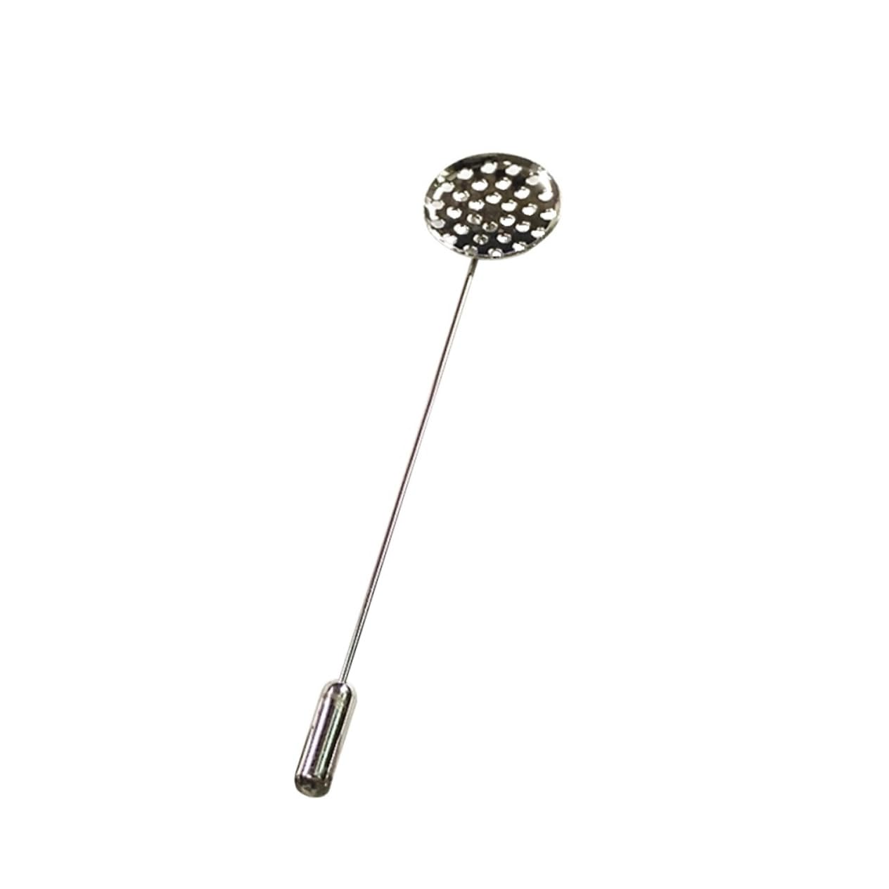 12mm Mesh Blume Basis -Stickstiftstift Brosche Stifte Silberton 20pcs Set für DIY