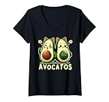 Photo Gallery donna avocatos design cat avocado vegan maglietta con collo a v Photo Gallery donna avocatos design cat avocado vegan maglietta con collo a v