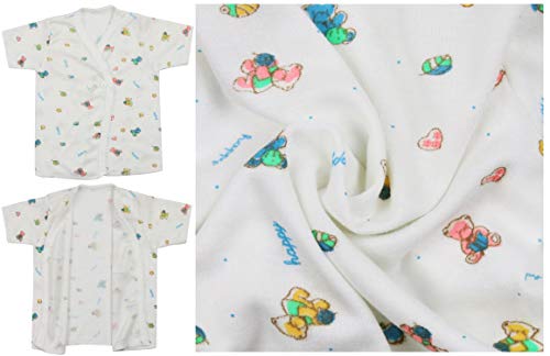 Image of ToBeInStyle Babies' 4 Pack Relaxed Fit Short or Long Sleeve Button Up Kimono Tee Swaddle Shirt