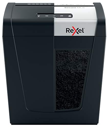 Rexel Secure MC6 Whisper-Shred Destructora de Papel con Microcorte P5, 6 Hojas, Papelera Extraíble de 18 L, Silenciosa y Compacta, 2020130