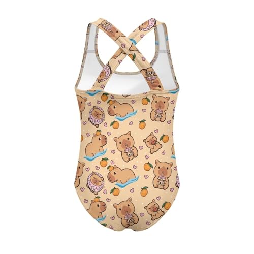 Image of Girls One Piece Swimsuits Quick Dry Beach Bathing Suit Crossback Swimwear 5-14 Years