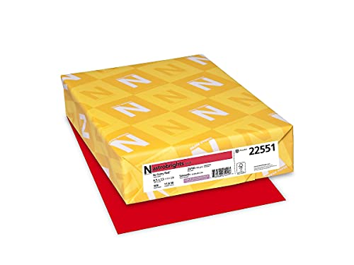 Astrobrights Color Paper 8.5 x 11 24 lb/89 gsm Re-Entry Red 500 Sheets (21558)
