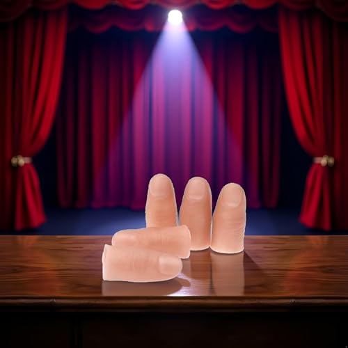Jizlan 5 Pcs/Set Magic Trick Fingers Fake Thumb Tips Stage Show Prop Prank Novelty Magic Kits and Accessories