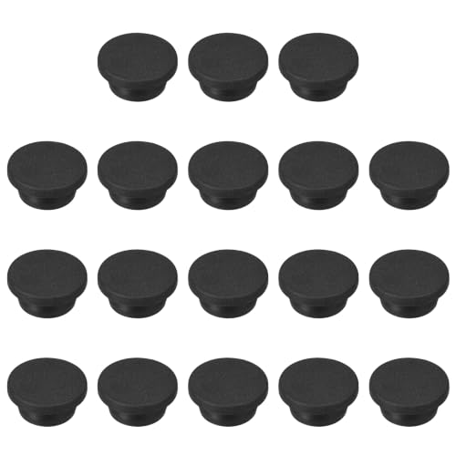 Image of MECCANIXITY 18pcs T-Shaped Silicone Plugs 24.5mm 31 /32 Inch Dia Snap in Plug Hole Seal Cover Round Rubber Stopper for 23.5-24.5mm Holes Kitchen Rubber Bulkheads Waterproof Sealing, Black