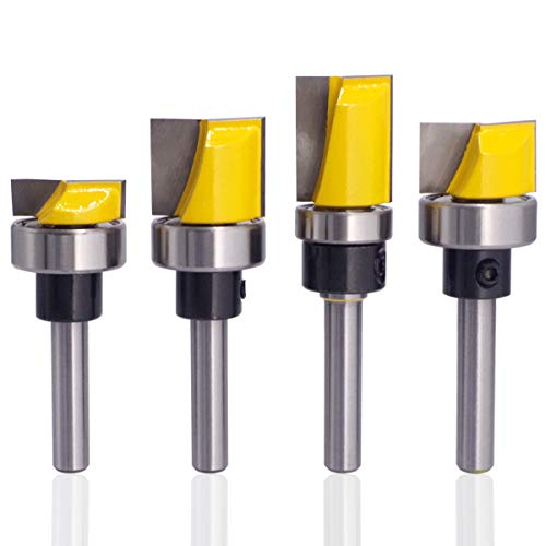 Wolfride Door Hinge Router Bit Set 1/4Inch Shank Template Flush Trim