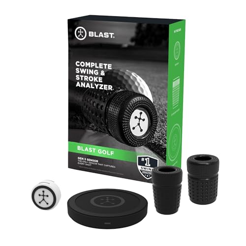 Blast Golf Swing & Stroke Analyzer - Lower Your Scores from tee to Green - Real-time Feedback, Swing Metrics, Video Capture Highlights, Track Performance (gen3 Sensor)