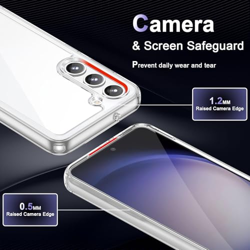 Image of Case for Samsung Galaxy S23 Plus 5G, Military Grade Drop Protection Phone Case, Yellowing Resistant, Anti-Scratch Hard PC Back, Shockproof Hard Ultra-Thin Protective Cover, Clear