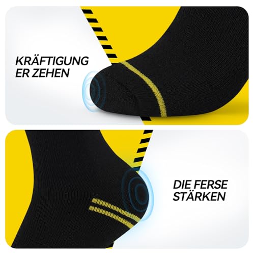 Mowenti Calze Uomo Calzini Termici Invernali Spugna Calzettoni Termiche Lunghe Lavoro Work Lunghi Cotone Socks Nero 43-46 10 Paia - 5