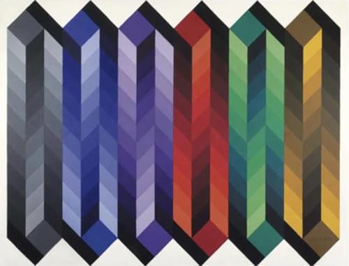 Affiche Victor Vasarely impression couleur toile art mural abstrait 58x80cm