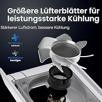 KIWIHOME Lüfter für PS5, Leise, mit Automatischer Drehzahlregelung, USB 3.0 – Ansicht 3