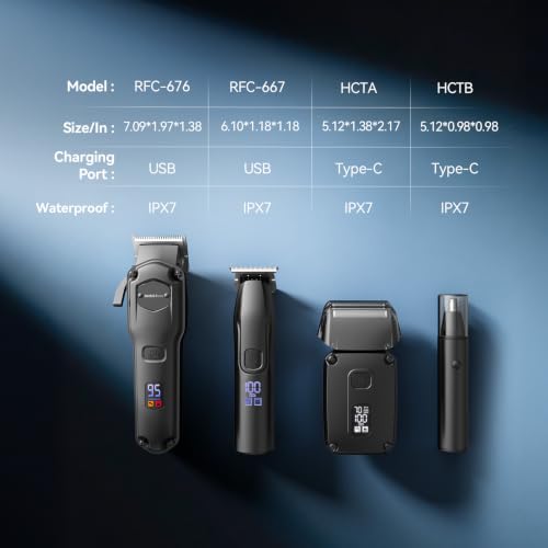 Image of Jack & Rose Hair Clippers for Men Set Professional, Cordless Men Hair Trimmer, Electric Shavers