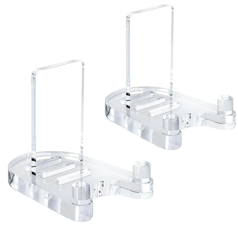 CTRLZS 2 Pack Plate Stands for Display, Adjustable Acrylic Stand-Clear Stable Holder for Photo Frames& Artwork