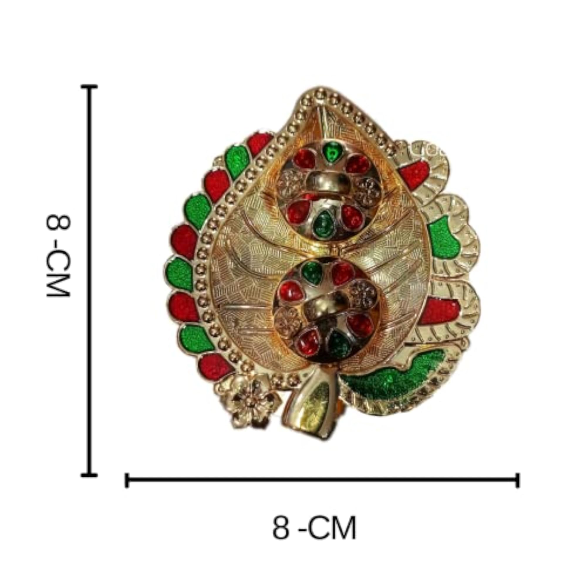 Golden Designed Haldi-Kumkum Holder Plate