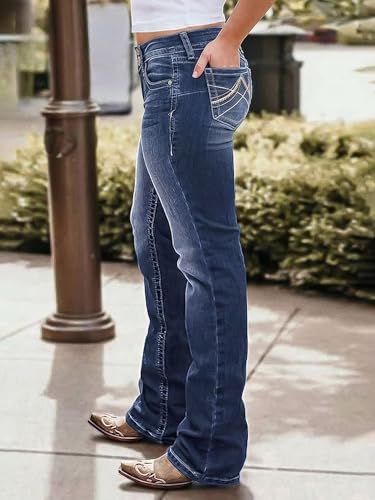 Image of Flamingals High Waist Boot Cut Jeans for Women Flare Denim Pants