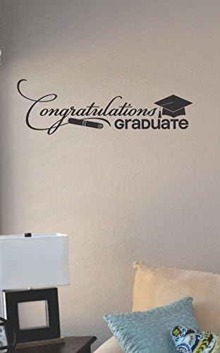 Felicitaciones Graduate vinilo calcomanía decorativo para pared